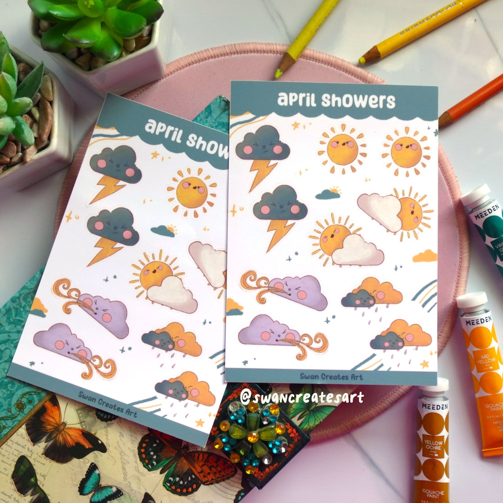 April Showers - VINYL STICKER SHEET