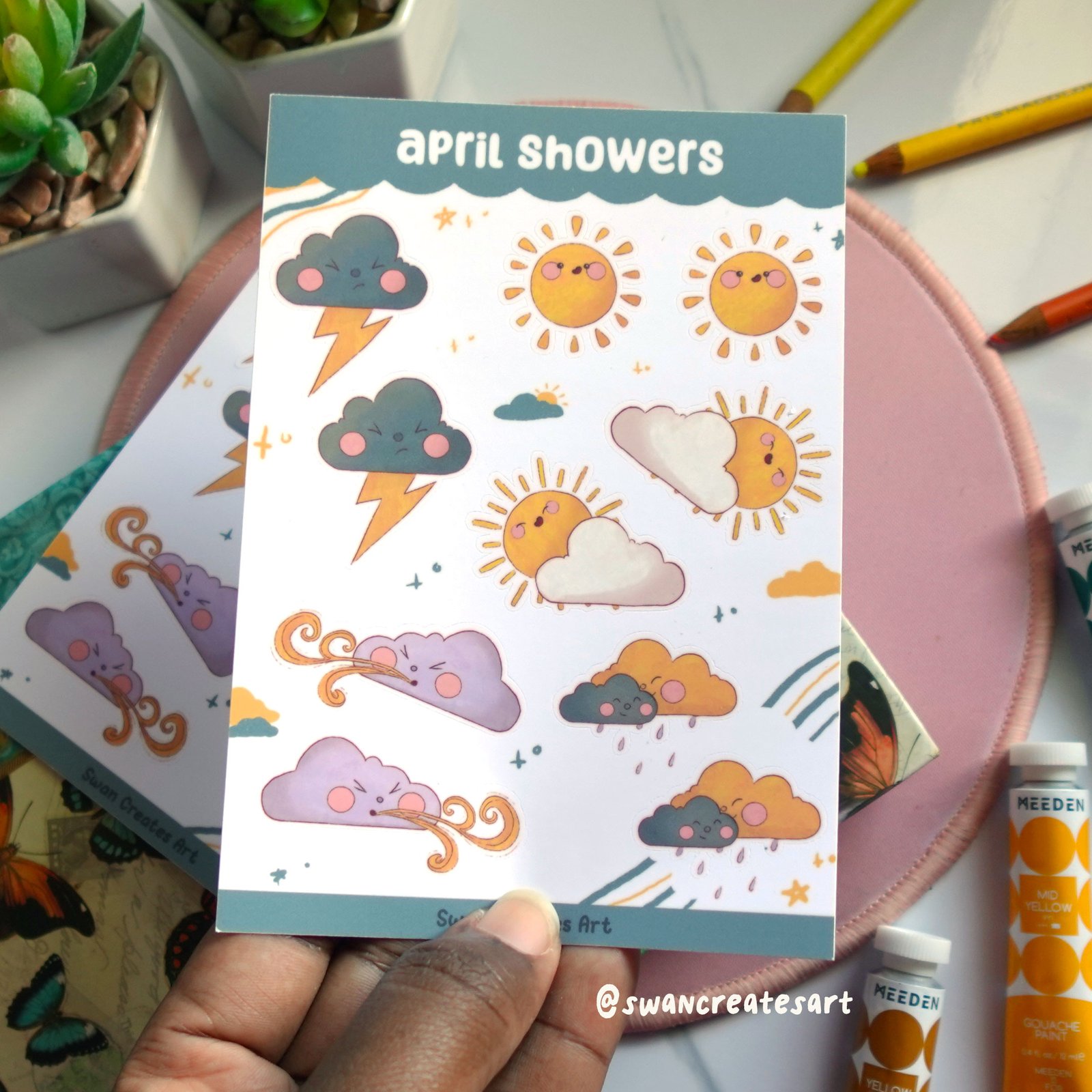 April Showers - VINYL STICKER SHEET - Image 2